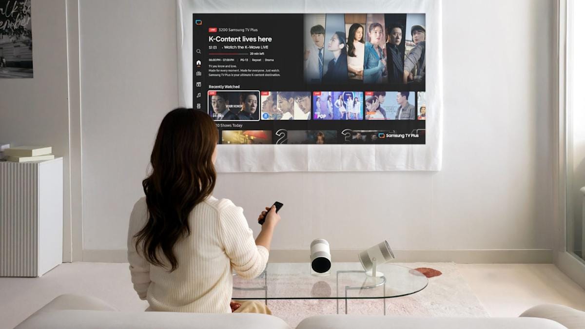 Samsung unveils brighter Freestyle+ projector with AI-powered screen tuning — S.yimg.com