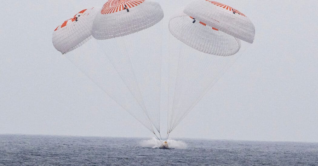 Four astronauts return after medical evacuation from the International Space Station — Static01.nyt.com