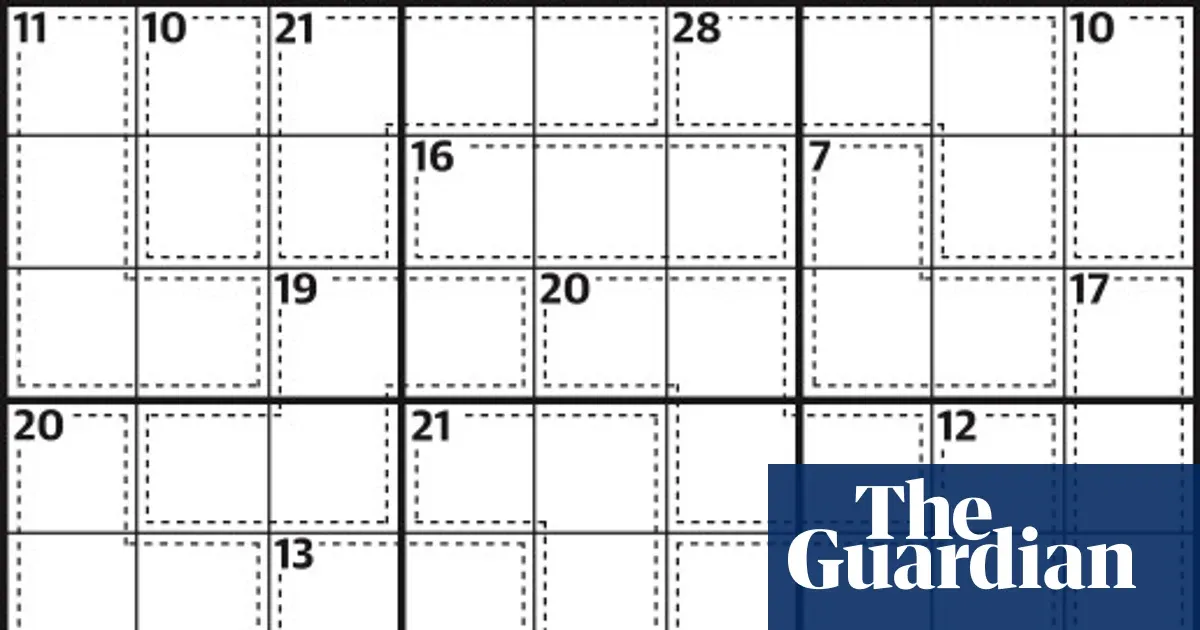 Killer Sudoku puzzle 1,005 in The Guardian — I.guim.co.uk