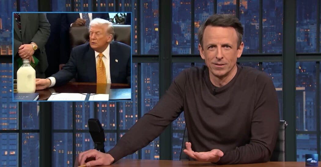Seth Meyers mocked Trump’s milk push after Whole Milk for Healthy Kids Act signing — Static01.nyt.com