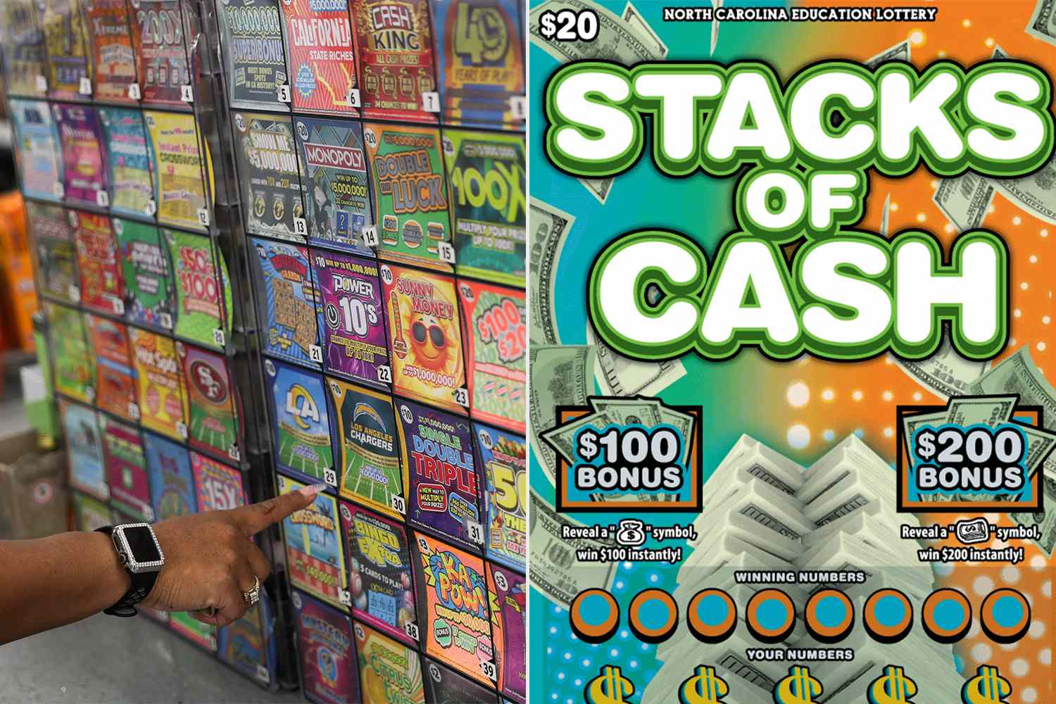 North Carolina woman wins $100,000 on new Stacks of Cash scratch-off — People.com