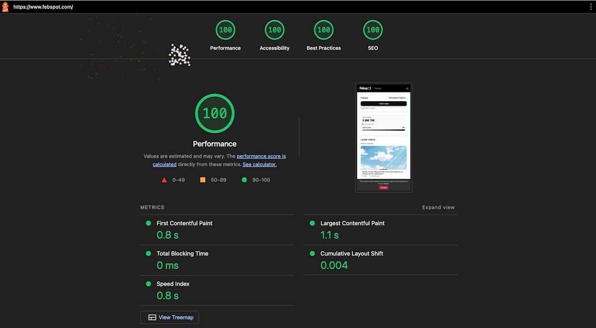 🚀 Febspot Achieves a Perfect 100/100 Lighthouse Score After UI Optimization