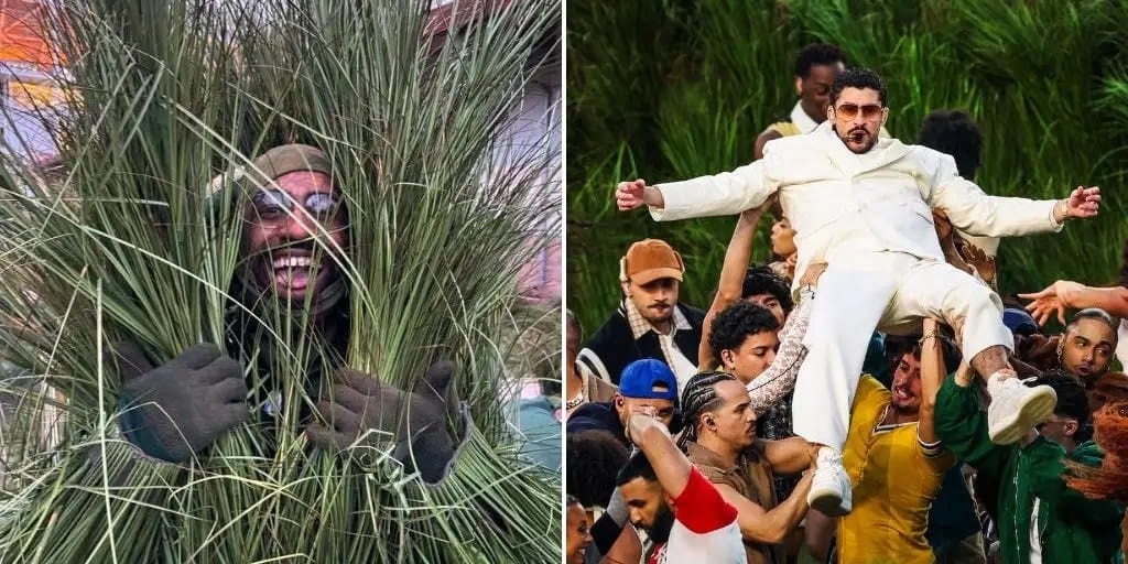 I flew cross-country to be grass in Bad Bunny's Super Bowl halftime show — Businessinsider