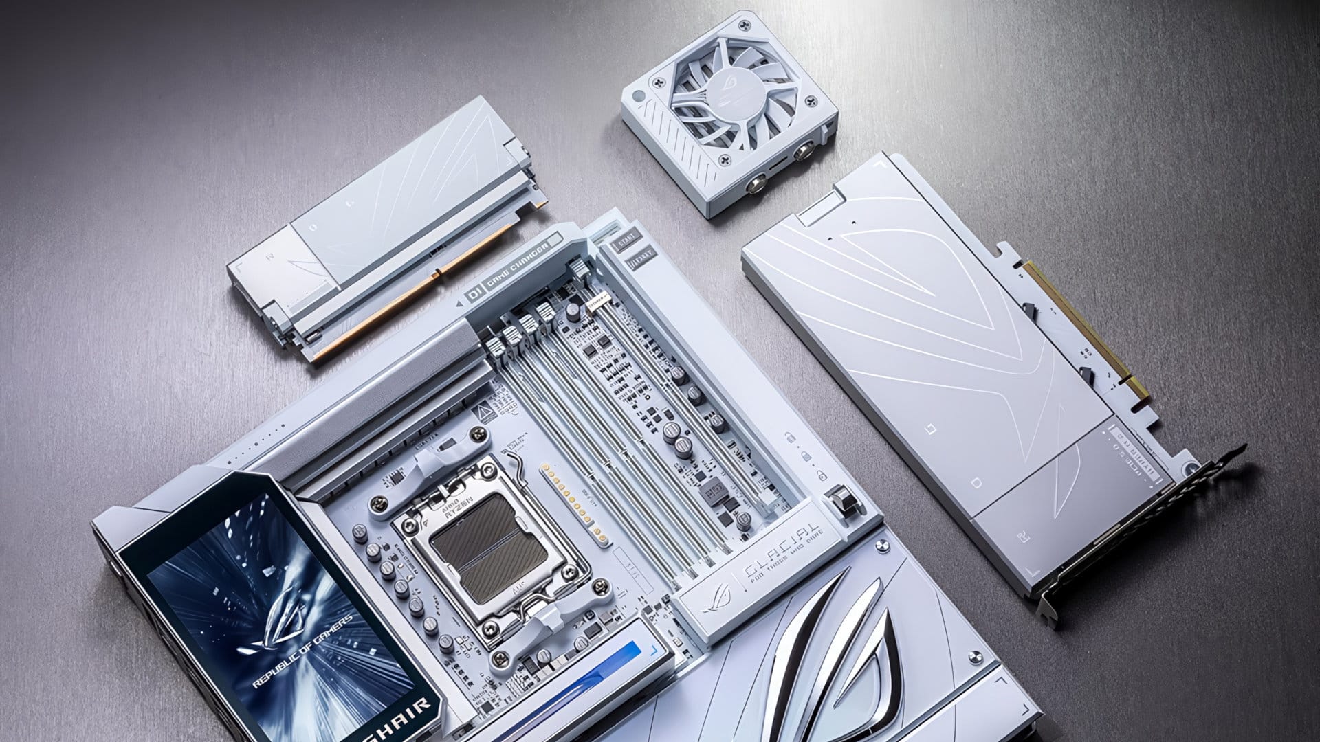 Asus ROG Crosshair X870E Glacial adds magnetic RAM fan and hidden PCIe covers — Pcgamer
