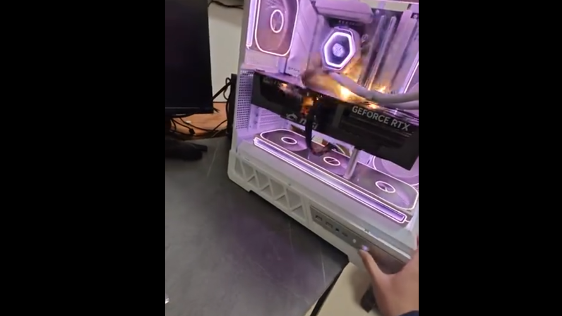Chinese gamer records RTX 5090 sparking and catching fire — Pcgamer