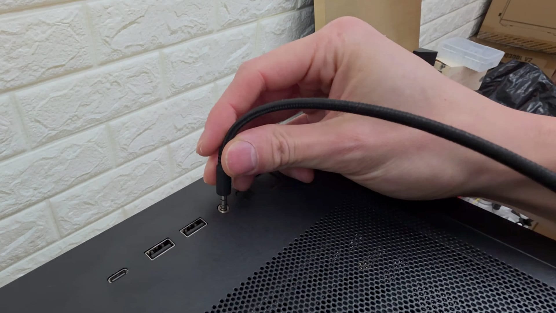 PC powered on with the audio jack by a tech tinker — Pcgamer