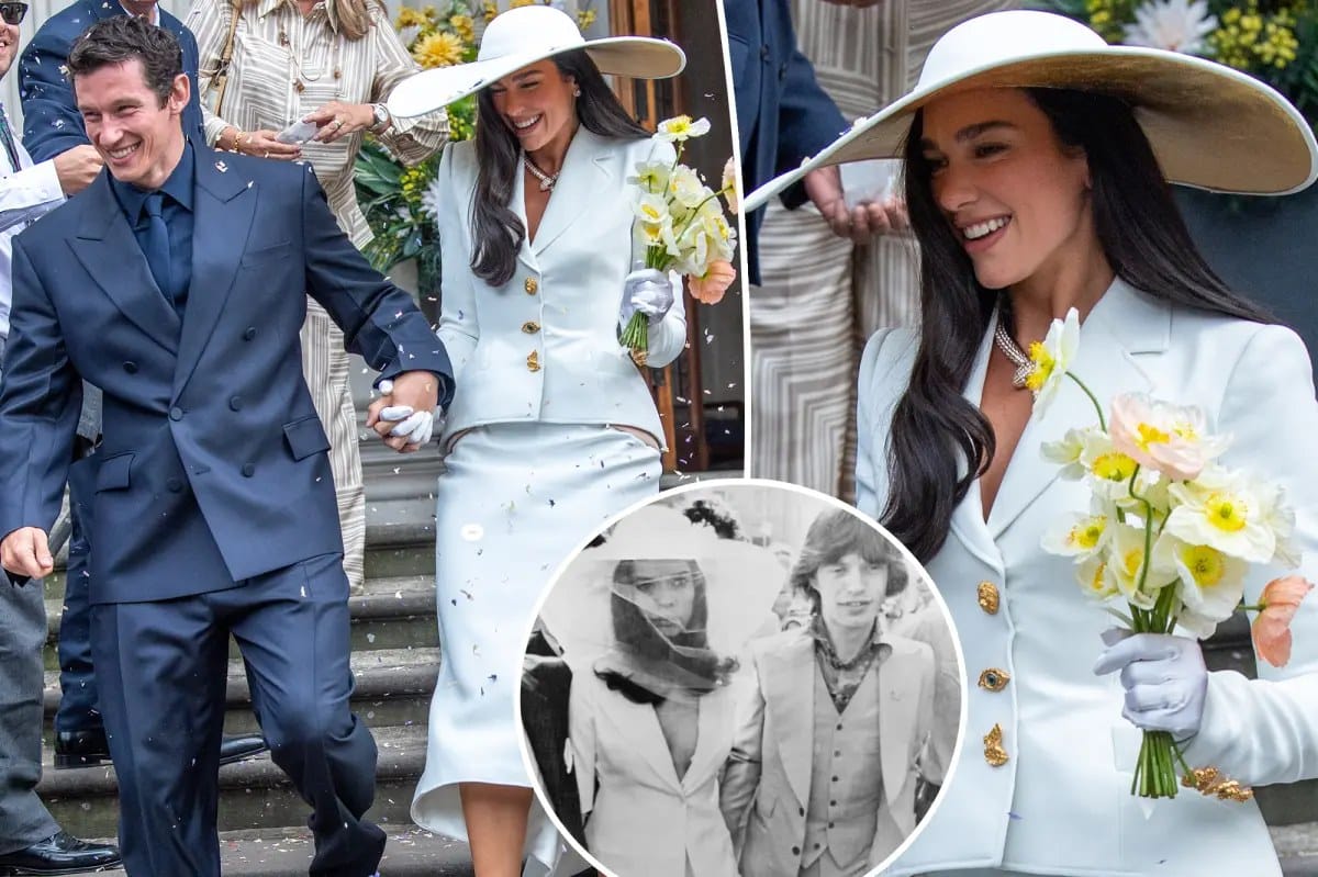 Dua Lipa marries Callum Turner in Bianca Jagger–inspired suit — Pagesix