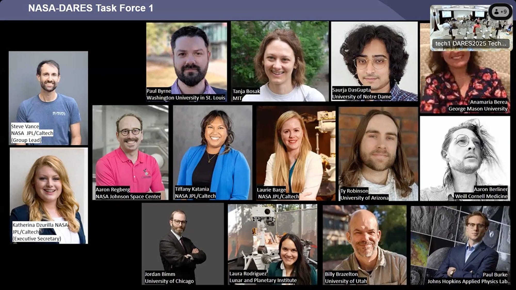 NASA DARES Task Force 1 focus areas and workshop recordings — NASA Science
