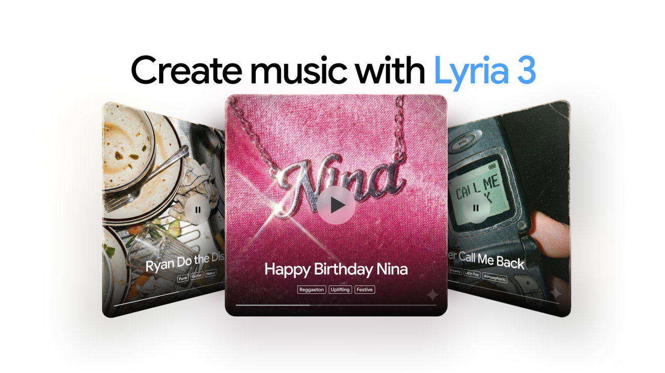 Gemini adds Lyria 3 for custom music generation — Google DeepMind News