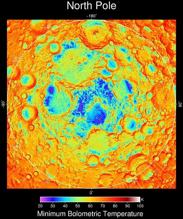 Nighttime Temperatures at the Moon's North Pole — NASA Science