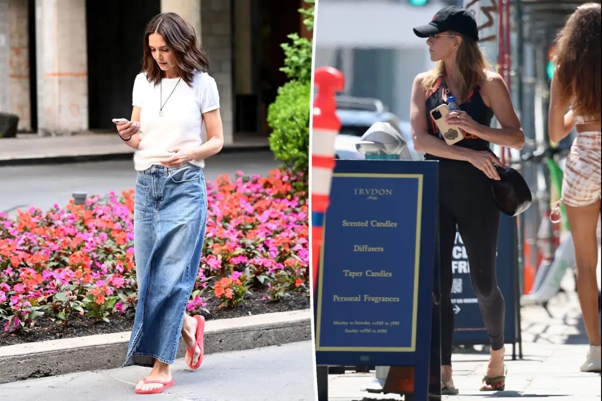 Katie Holmes wore the $40 flip-flops Jennifer Aniston also owns — Pagesix
