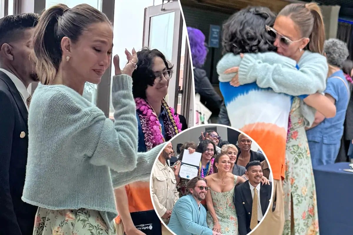 Jennifer Lopez wipes away tears at son Max's graduation — Pagesix