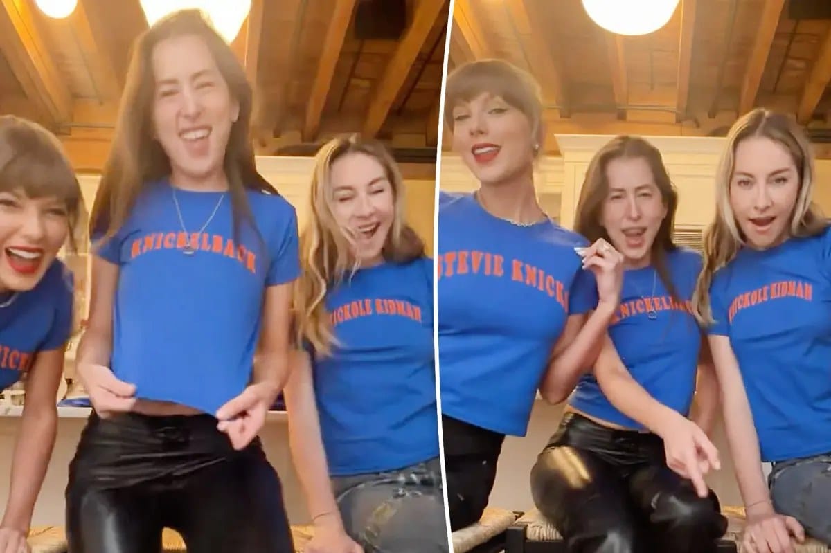 Taylor Swift and Haim sisters show off custom Knicks shirts — Pagesix