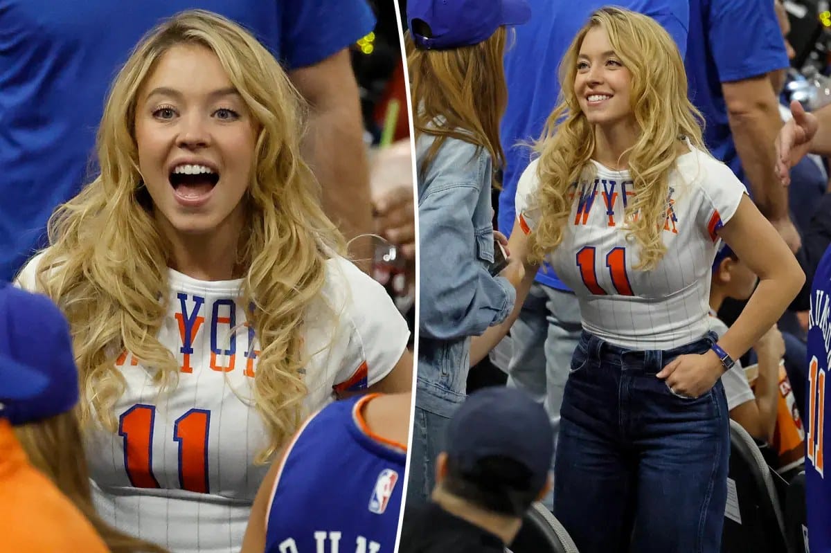 Sydney Sweeney's custom Jalen Brunson tee at NBA Finals Game 5 — Pagesix