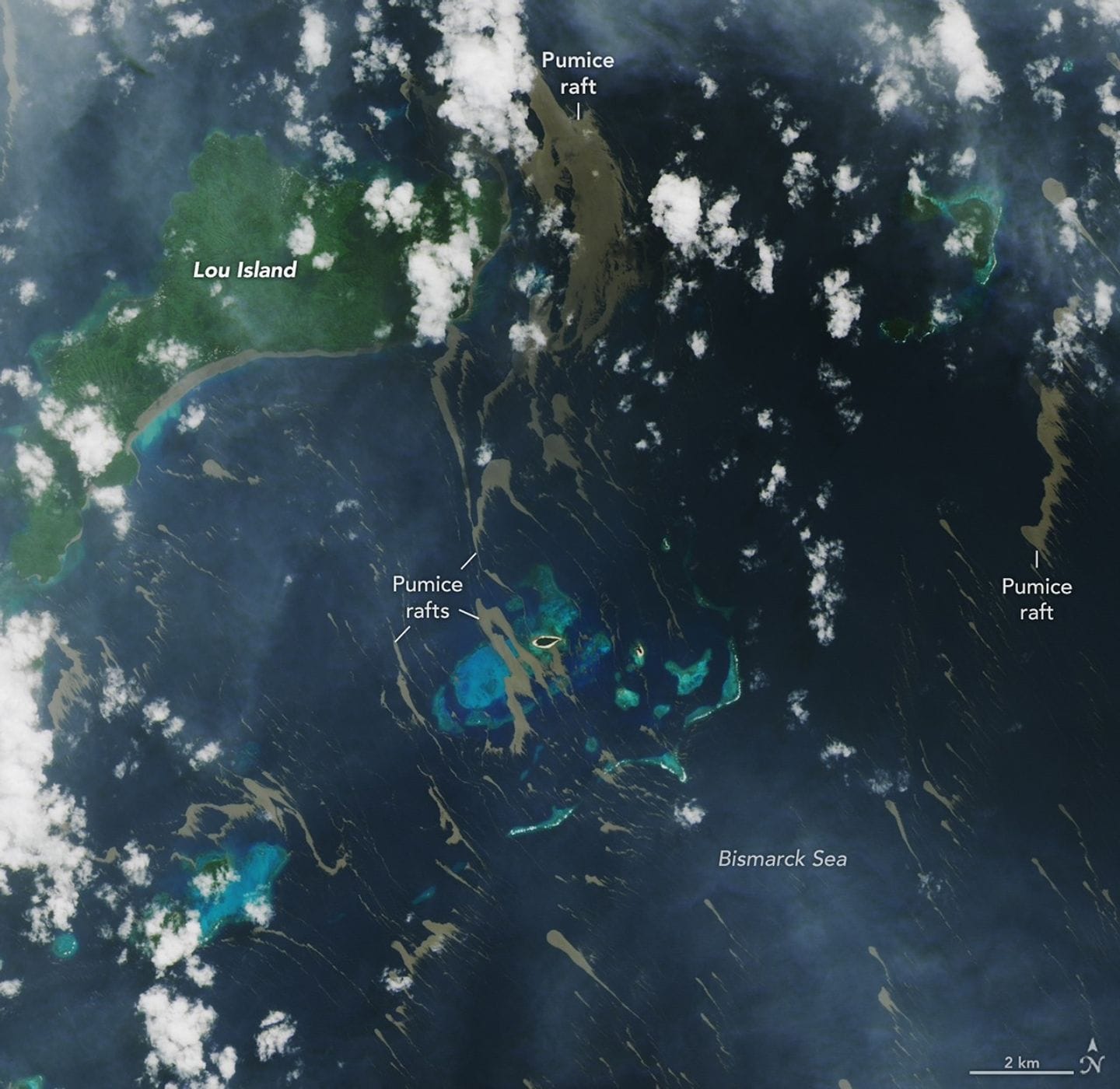 Pumice rafts from Bismarck Sea eruption clog Admiralty Islands — NASA Science