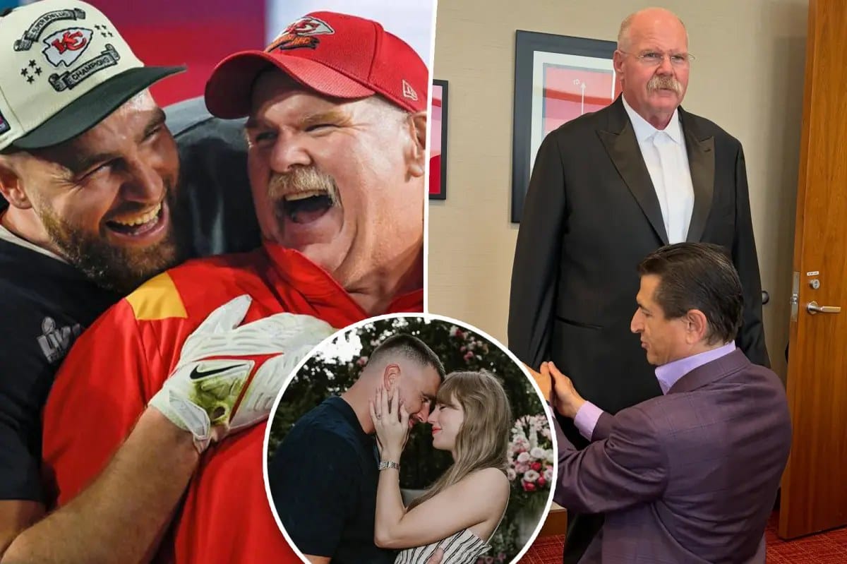 Andy Reid gets fitted for Taylor Swift and Travis Kelce's wedding tuxedo — Pagesix