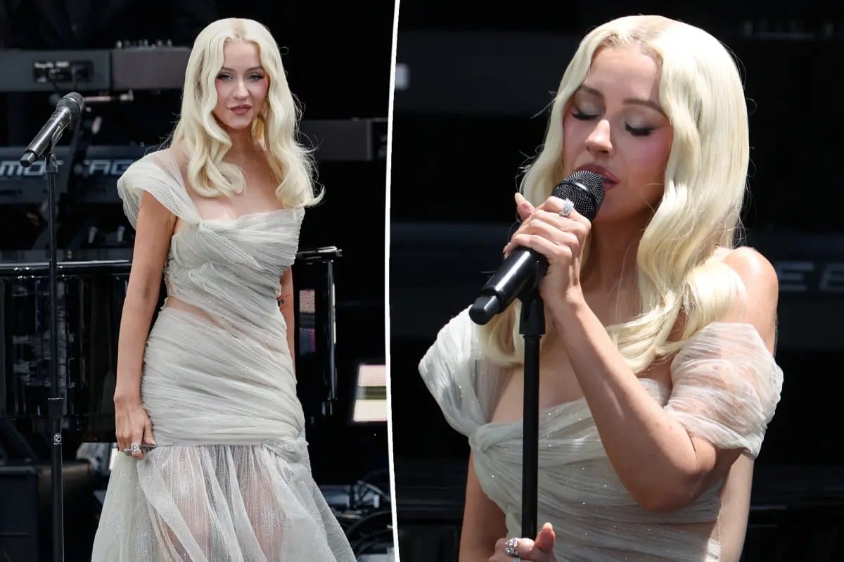 Christina Aguilera shimmers in semi-sheer gown at Obama center opening — Pagesix