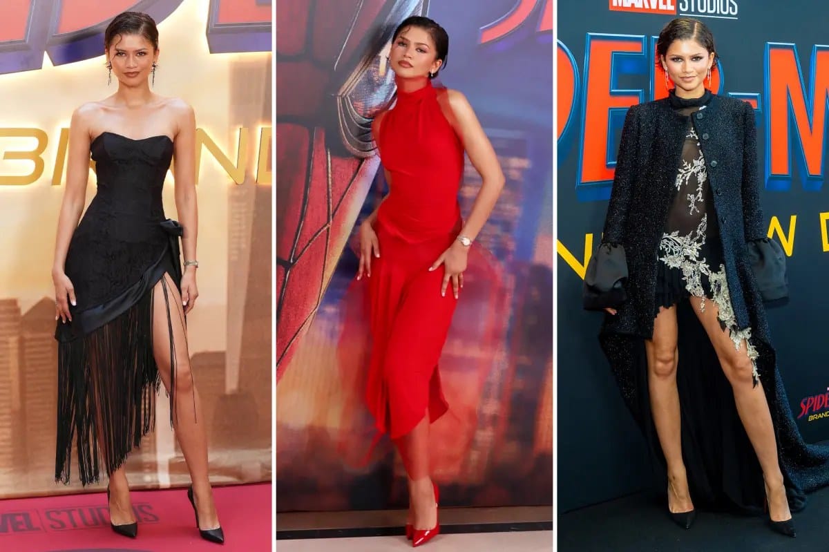 Zendaya's Spider-Man press-tour looks favor black, white and red — Pagesix