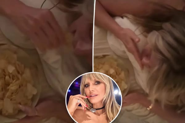 Heidi Klum munches chips during Instagram massage video — Pagesix.com