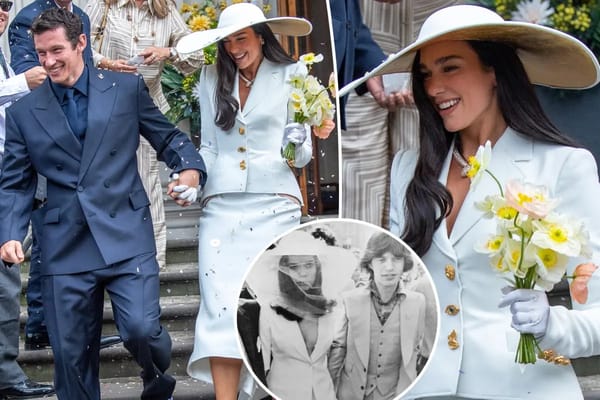 Dua Lipa marries Callum Turner in Bianca Jagger–inspired suit — Pagesix