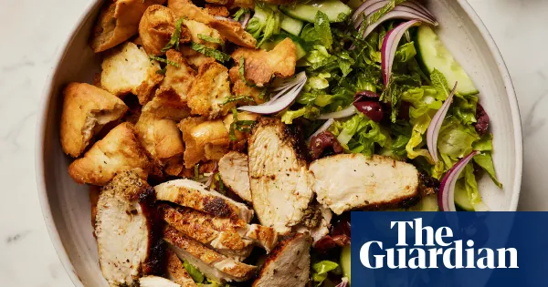 Georgina Hayden’s quick and easy recipe for chicken souvlaki salad — Lifestyle | The Guardian