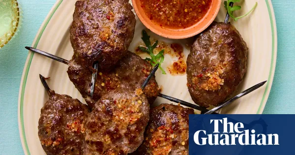 Thai-style grilled pork skewers with mango, cucumber and mint salad — Lifestyle | The Guardian