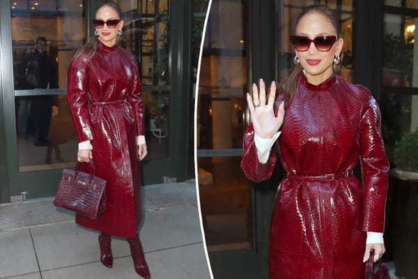 Jennifer Lopez covers herself head-to-toe in $60K worth of red leather — Pagesix