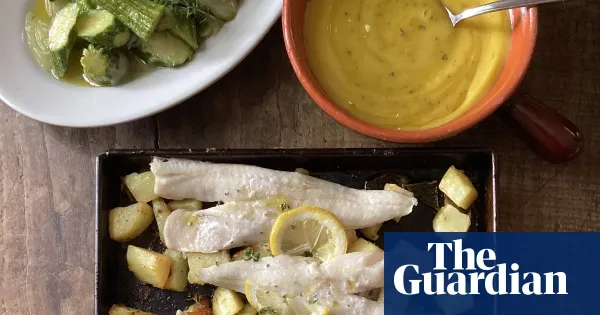 Baked fish and potatoes with oregano and lemon mayonnaise — Lifestyle | The Guardian