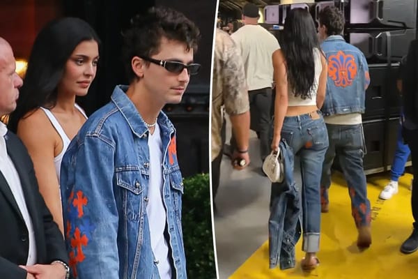 Kylie Jenner and Timothée Chalamet match in Knicks-themed denim — Pagesix