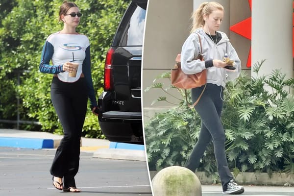 Hailey Bieber and Sarah Pidgeon both wear Alo bootcut leggings — Pagesix