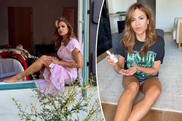 Eva Mendes always keeps two bottles of $39 Peaches facial oil — Pagesix