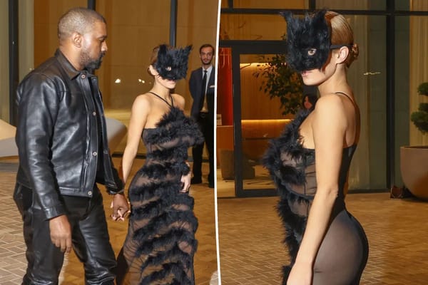 Bianca Censori in cat face mask and sheer dress — no underwear in Tbilisi — Pagesix