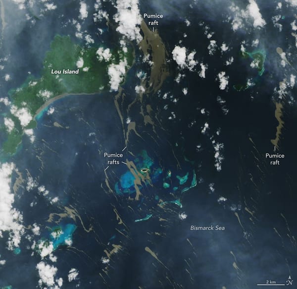 Pumice rafts from Bismarck Sea eruption clog Admiralty Islands — NASA Science