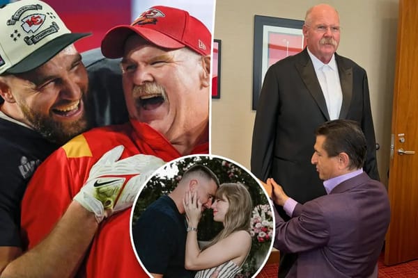 Andy Reid gets fitted for Taylor Swift and Travis Kelce's wedding tuxedo — Pagesix