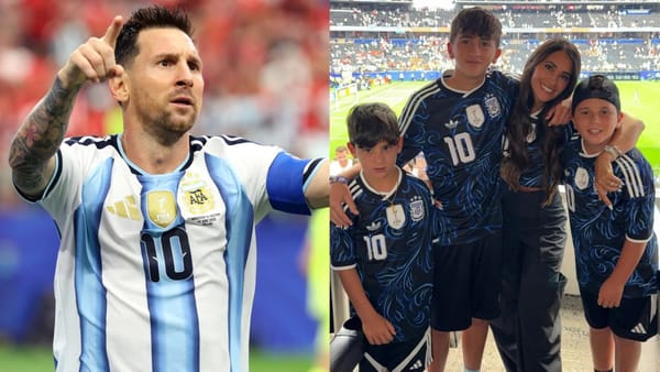 Antonela Roccuzzo celebrates Messi’s World Cup record as sons wear No.10 — Goal