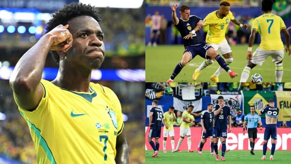 Brazil 3-0 Scotland: Vinicius Jr brace pushes Scots to brink — Goal