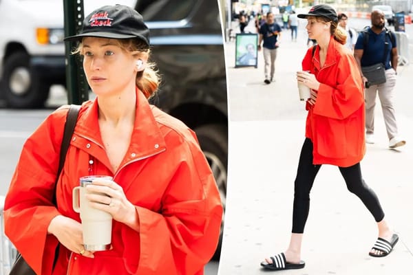 Jennifer Lawrence pairs Hermès Lindy with $35 Adidas Adilette slides — Pagesix